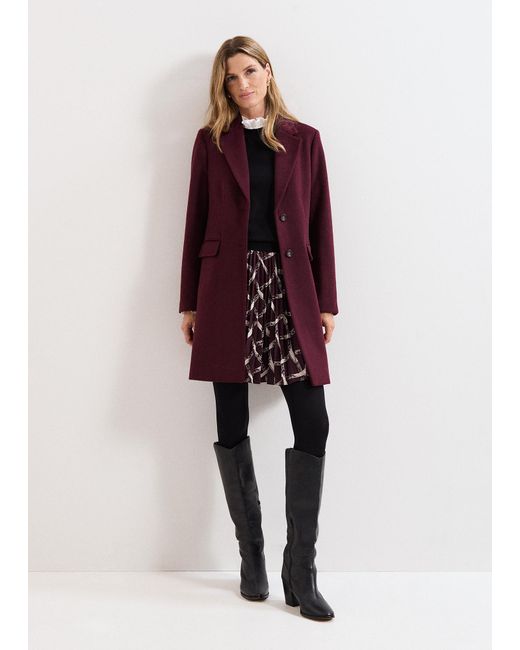 Phase Eight Red Lydia Wool Coat