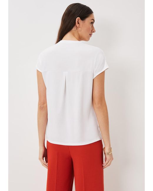 Phase Eight White Lauren Burnout Top