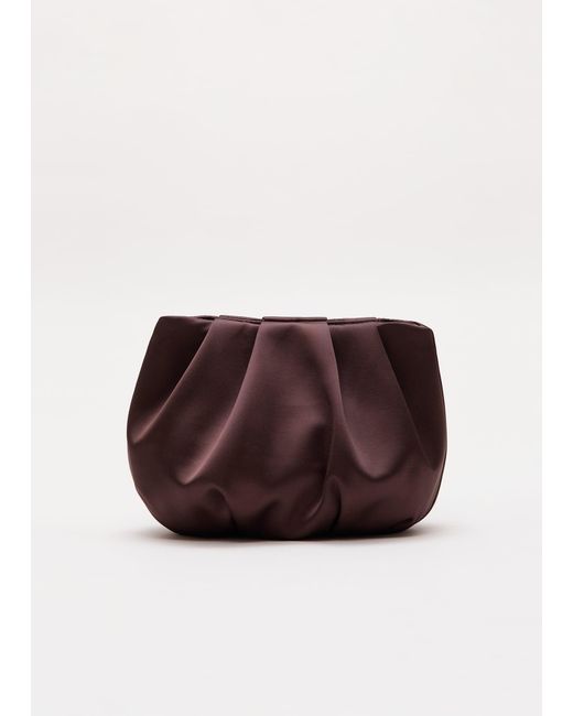 Phase Eight Brown Satin Cloud Clutch Bag
