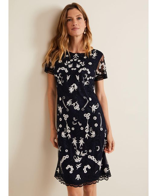 Phase Eight Blue 's Florisa Embroidered Dress