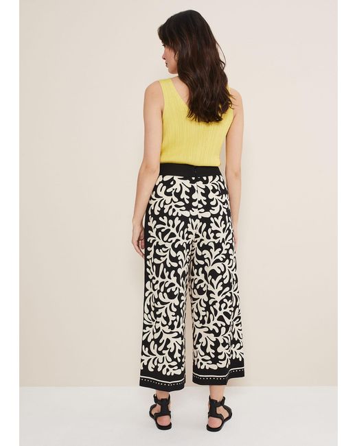Phase Eight Natural Nava Wide Leg Culottes