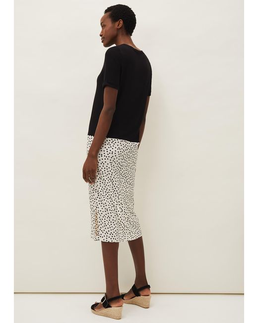 Phase Eight Black Fae Colourblock Spot Dress