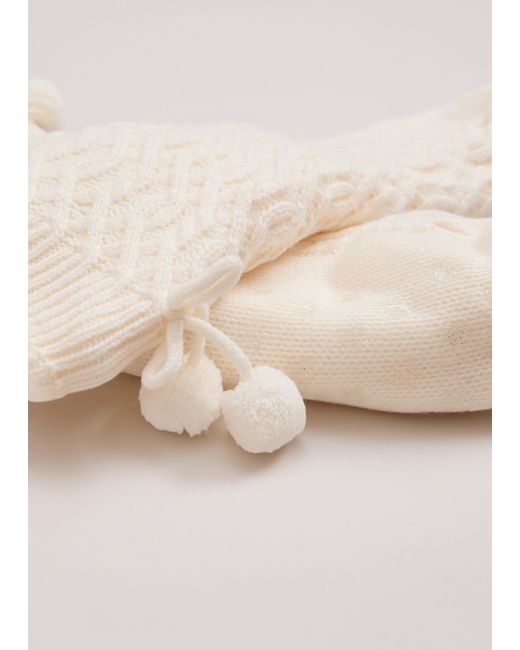 Phase Eight Natural Cable Knit Slipper Socks