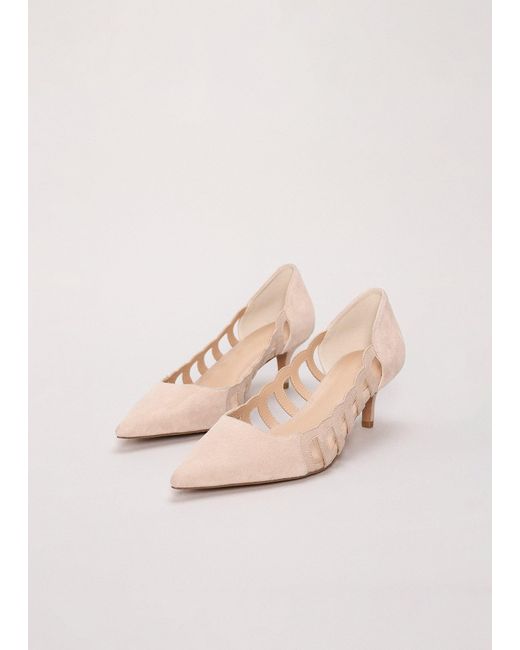 Phase Eight Natural Suede Cut Out Court Shoe