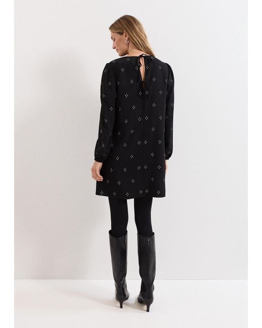 Phase Eight Black Lucia Hotfix Mini Dress