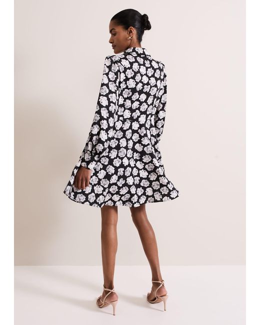 Phase Eight White Selika Floral Swing Mini Dress