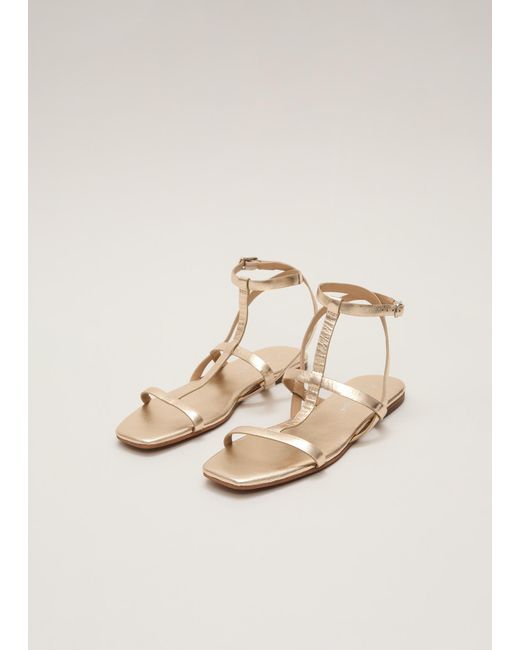 Phase Eight Natural Strappy Flat Sandals