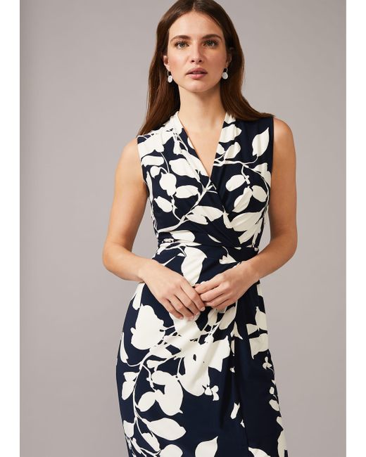 phase eight blue wrap dress