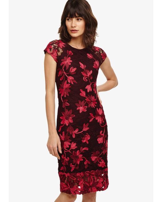 Phase Eight Red Chrissy Tapework Dress