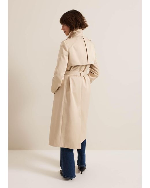 Phase Eight Natural Cheryl Long Fitted Trench Coat