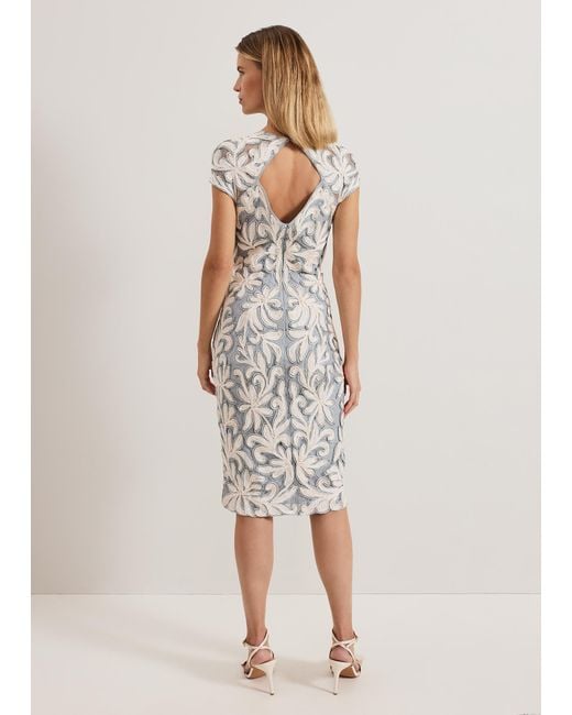 Phase Eight White Karima Tapework Midi Dress