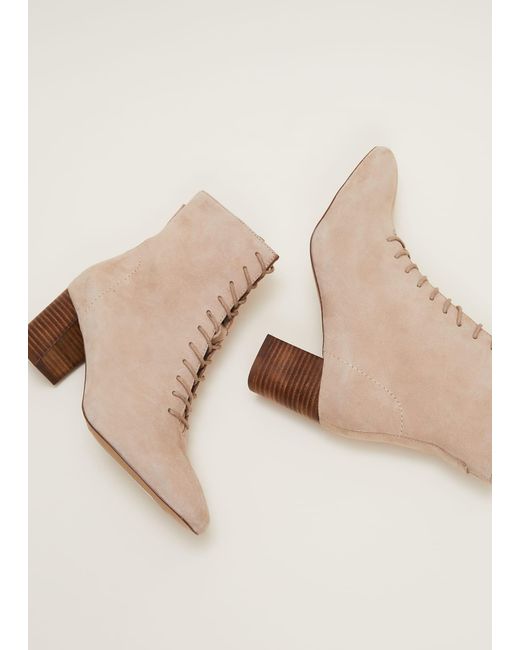 Phase Eight Natural Lace Up Ankle Boot