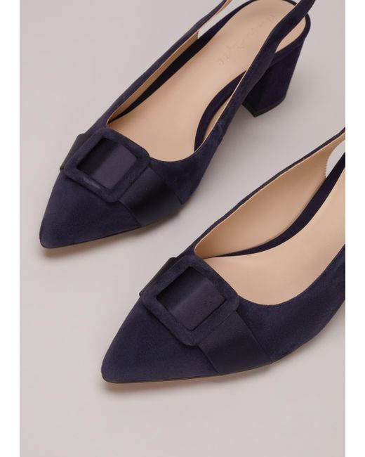 Phase Eight 's Blue Suede Slingback Heels