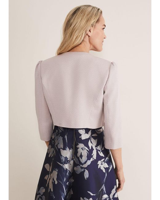 Phase Eight White Cecelia Puff Sleeve Jacket