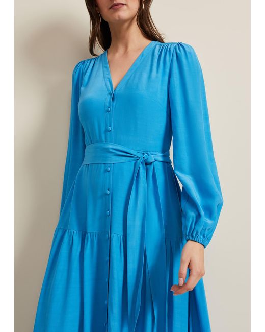 Phase Eight Blue 's Tori Button Through Maxi Dress