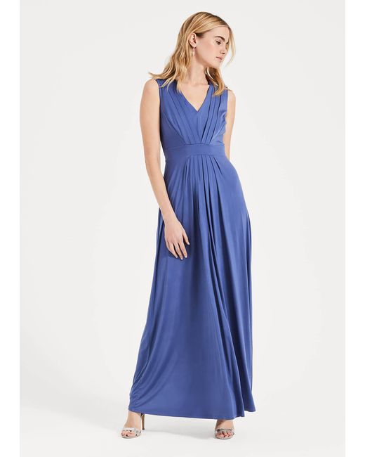 Phase Eight Blue Tomasi Beaded Shoulder Dress
