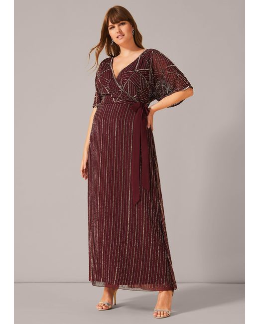 Phase Eight Purple Electra Beaded Maxi Dress