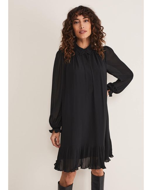 Phase Eight Black April Pleat Dress