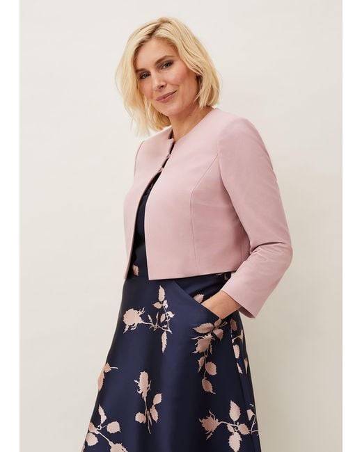 Phase Eight Blue Maya Cropped Occasion Jacket