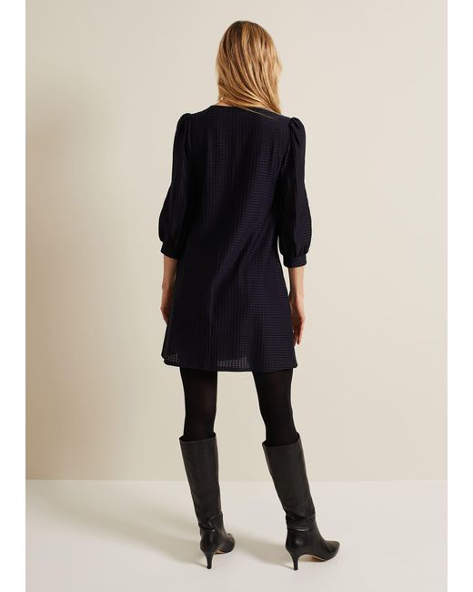 Phase Eight Black Dannie Textured Tunic Dress