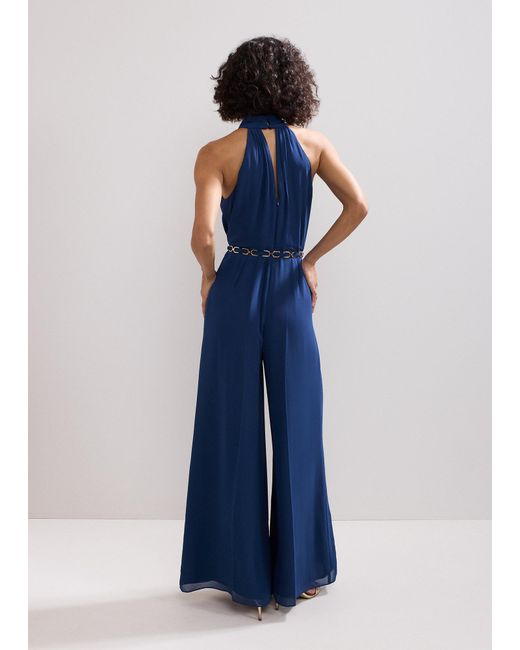 Phase Eight Blue Gwen Pleated Jumpsuit
