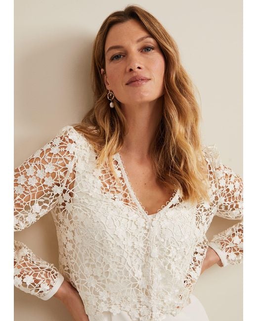 Phase Eight Natural 's Mariposa Cream Lace Jumpsuit