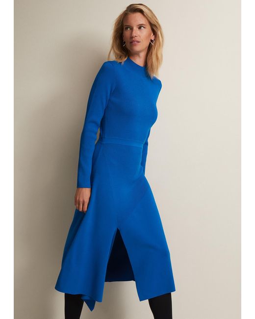Phase Eight Blue Bella Fit And Flare Midi Dress