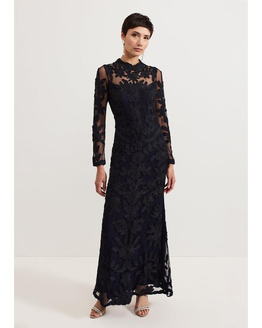 Phase Eight Blue Geneve Tapework Maxi Dress