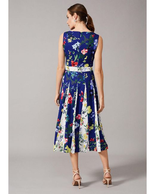 Phase Eight Blue Trudy Two Tone Floral Dress