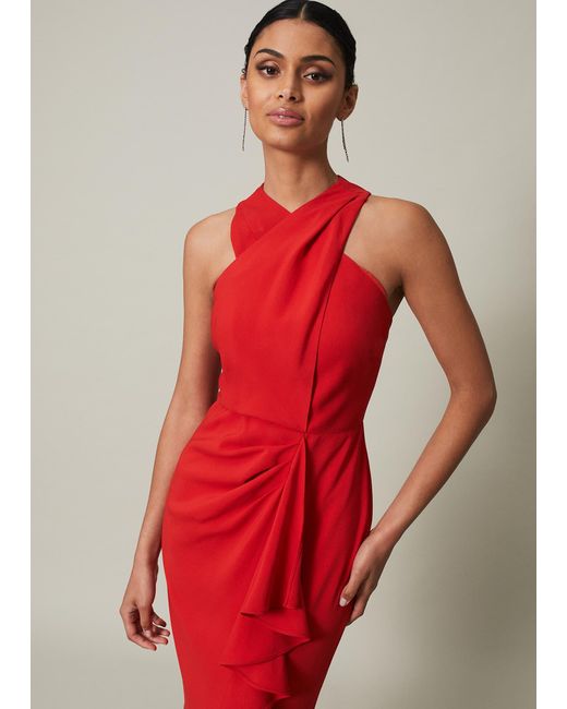 Phase Eight Red 's Pamela Ruffled Maxi Dress