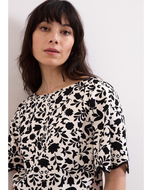 Phase Eight Black Abi Printed Top
