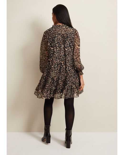 Phase Eight Brown 's Petite Shreya Leopard Swing Dress