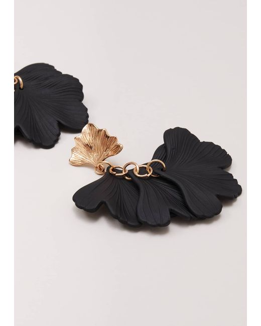 Phase Eight Black Statement Shell Drop Earrings