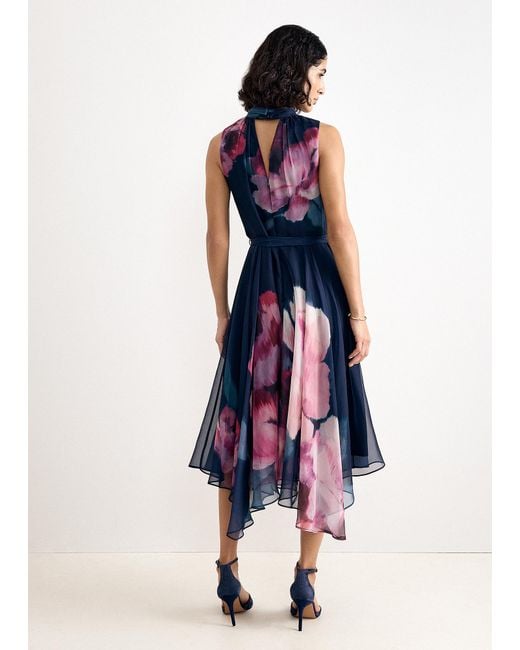 Phase Eight White Petite Lucinda Print Midi Dress