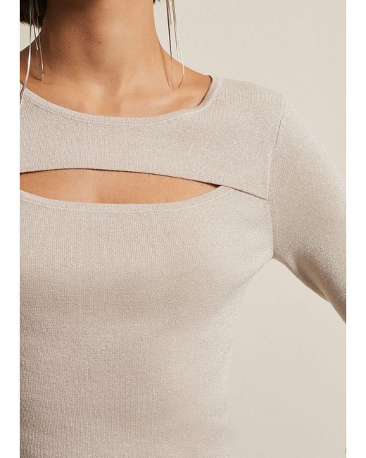 Phase Eight Natural 's Ciara Cut Out Lurex Knitted Top