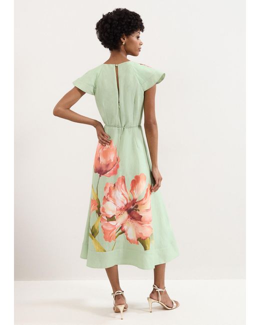 Phase Eight White Petite Matilda Floral Midi Dress