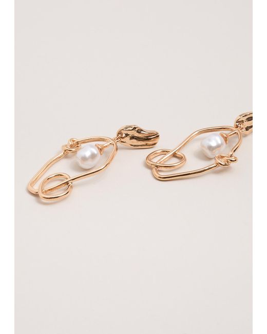 Phase Eight Natural Abstract Pearl Earrings