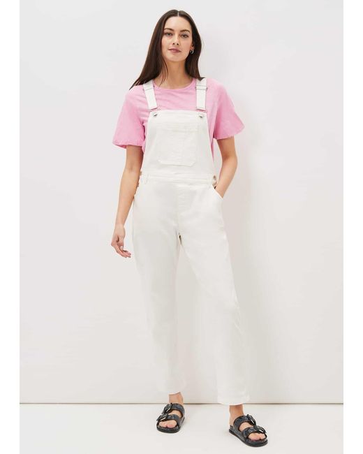 Phase Eight White Khari Denim Dungarees