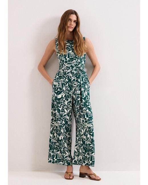 Phase Eight Green Marta Sleeveless Wide Leg Jumpsuit