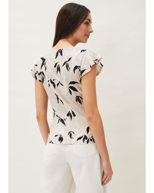 Phase Eight Natural Keeley Floral Wrap Top