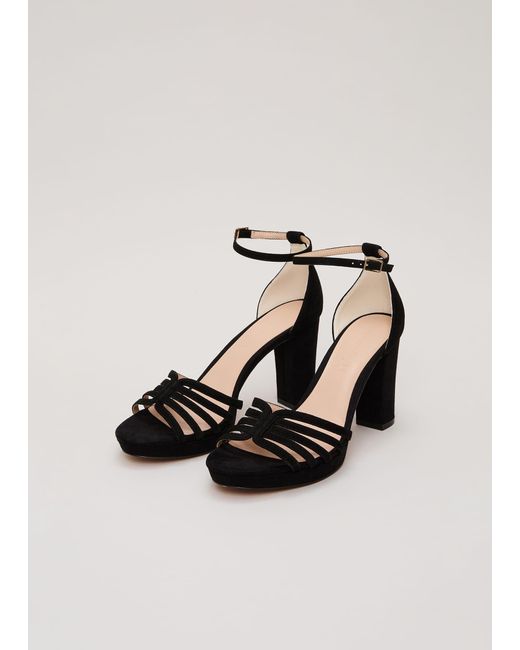 Phase Eight White 's Suede Strappy Platform Shoe