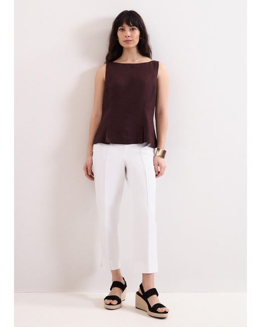 Phase Eight White Miah Cropped Slim Trousers