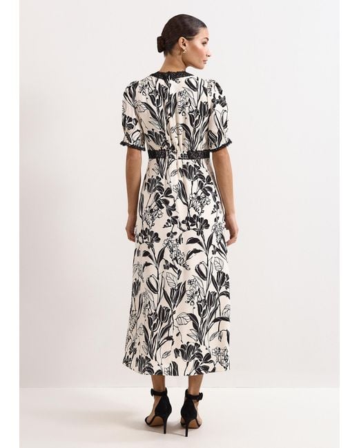 Phase Eight White Petite Feyre Floral Slip Midi Dress