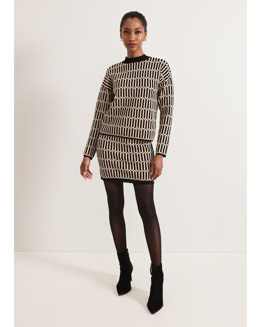 Phase Eight Black Tanya Shimmer Geo Mini Skirt