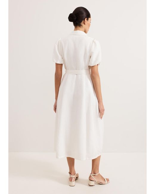 Phase Eight Natural Carlotta Linen Dress