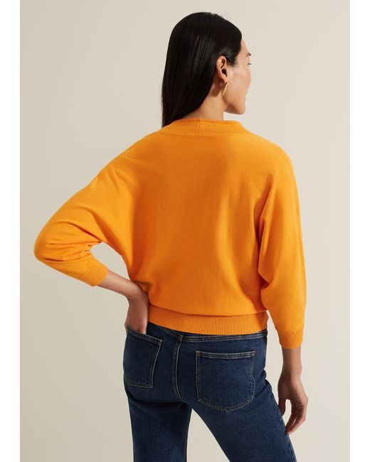 Phase Eight Orange Gina V Neck Batwing Jumper