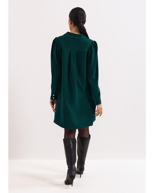 Phase Eight Green Petite Gina Collar Swing Dress