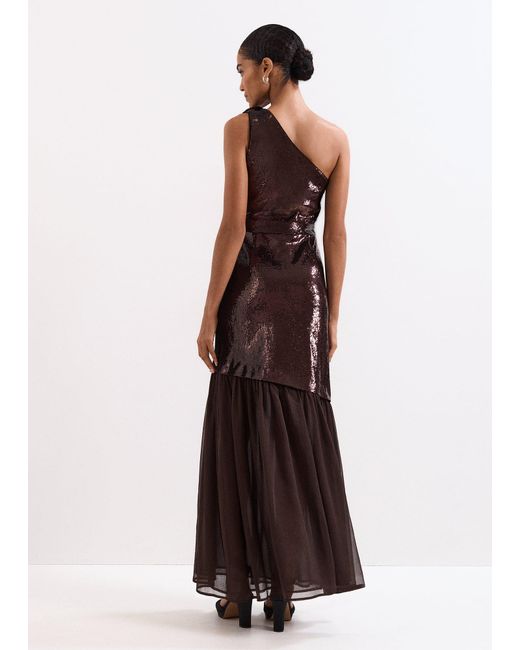 Phase Eight Brown Lola Chocolate Sequin Corsage Dress