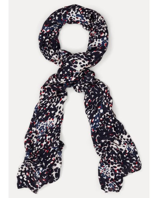 Phase Eight White Circle Print Scarf