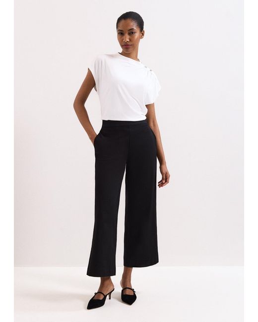 Phase Eight White Sylvie Wide Leg Trouser